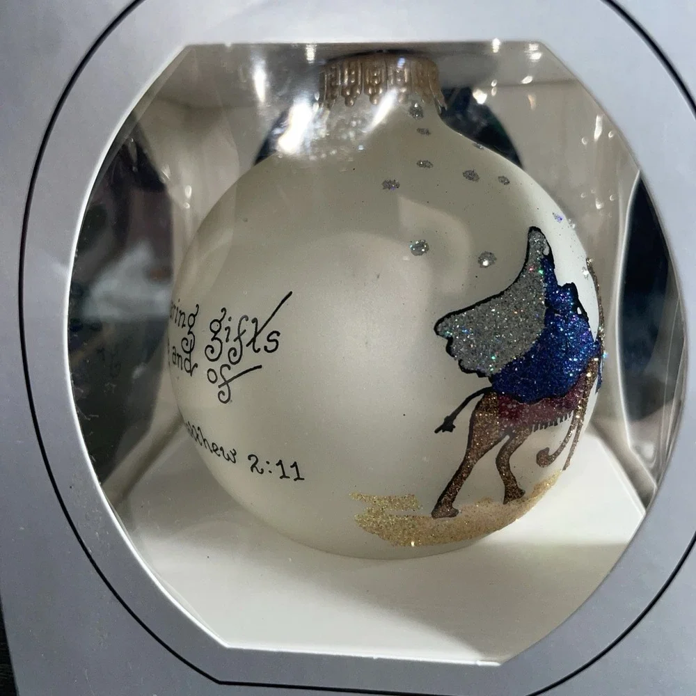 Vintage Swarovski THREE KINGS WISEMEN Matthew 2:11‎ Teresa Hand Painted Ornament